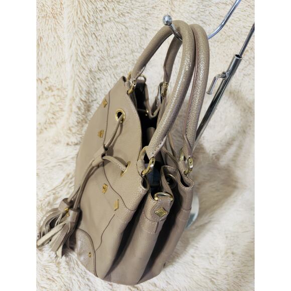 MCM Leather Bucket Sling Bag - Taupe - Picture 5 of 8